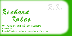 richard koles business card